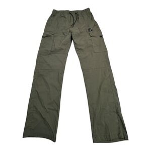 Ring of Fire Cargo Pants Men's Size L Olive Green Drawstring Pockets Relaxed Fit